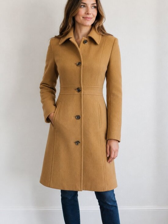 J. Crew Jackets & Blazers - J.Crew Lady Day Coat Womens 0P Camel Beige Italian Double Cloth Wool Thinsulate